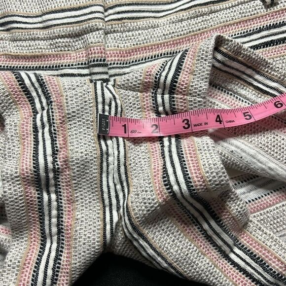 Loft Cotton Linen Blend Stripe Textured Shorts Size 10 - Picture 12 of 12